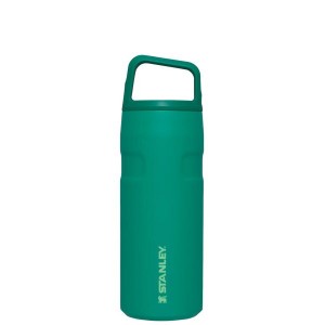 Stanley IceFlow™ With Cap And Carry+ Lid 16 OZ Water Bottles Deep Green | USA-DXH367590