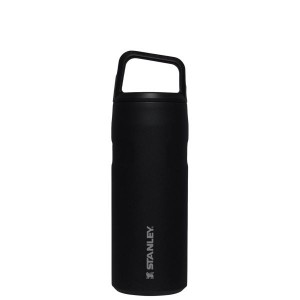 Stanley IceFlow™ With Cap And Carry+ Lid 16 OZ Water Bottles Black | USA-KAW984067