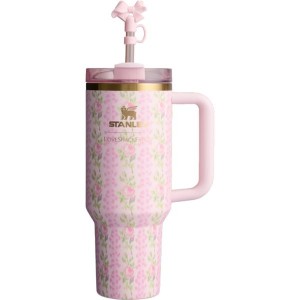 Stanley Loveshackfancy Quencher Tumbler 40 OZ Pink / Green / Gold | USA-RVF673421