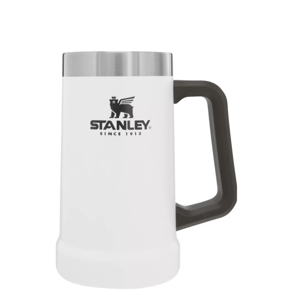 Stanley Adventure Big Grip Beer Stein 24 OZ Barware White / Silver / Black | USA-TRG501496