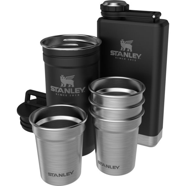 Stanley Adventure Pre-Party Shot Glass + Flask Set Barware Black | USA-JNQ173542