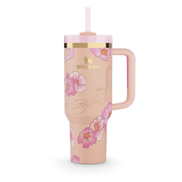 Stanley Barbie 80s Peaches N Cream Quencher Tumbler 40 OZ Coral / Pink / Gold | USA-TRQ674185