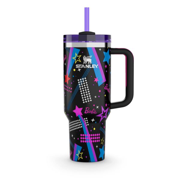 Stanley Barbie 90s Rockers Quencher Tumbler 40 OZ Black / Multicolor | USA-LFJ439710