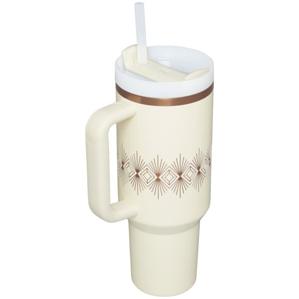 Stanley Deco Collection Quencher H2.0 FlowState™ Tumbler 40 OZ Cream | USA-NJK709528