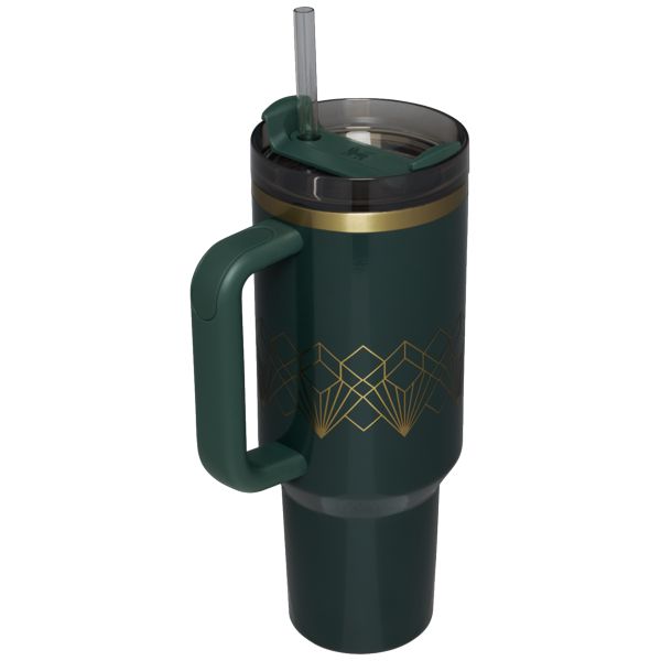 Stanley Deco Collection Quencher H2.0 FlowState™ Tumbler 40 OZ Deep Green | USA-NRX918654