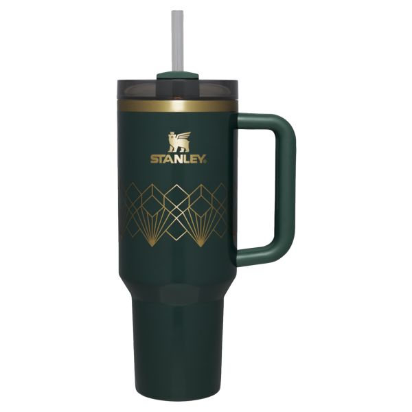 Stanley Deco Collection Quencher H2.0 FlowState™ Tumbler 40 OZ Deep Green | USA-NRX918654