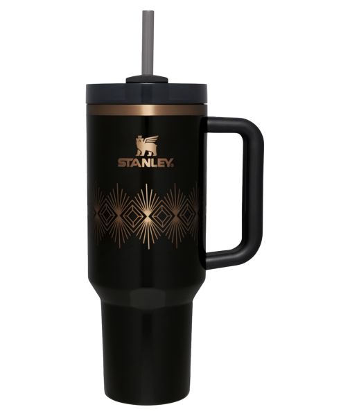 Stanley Deco Collection Quencher H2.0 FlowState™ Tumbler 40 OZ Black | USA-CVK540239