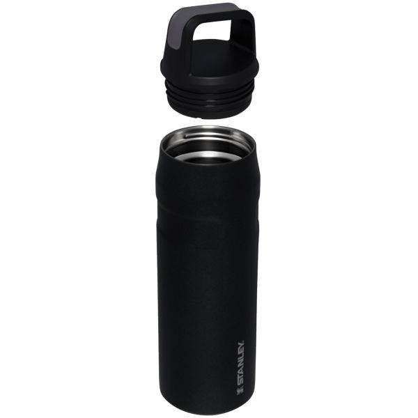 Stanley IceFlow™ With Cap And Carry+ Lid 24 OZ Water Bottles Black | USA-ALR386451