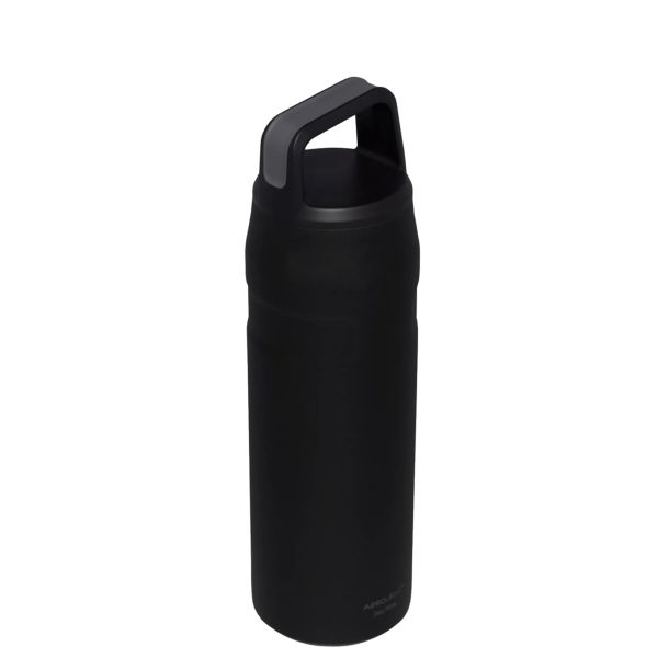 Stanley IceFlow™ With Cap And Carry+ Lid 24 OZ Water Bottles Black | USA-ALR386451