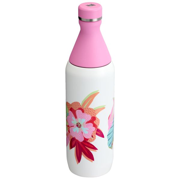 Stanley The Mother’s Day All Day Slim 20 OZ Water Bottles White / Flower / Pink | USA-WZV615924