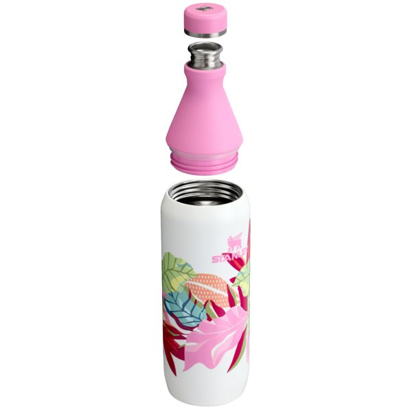 Stanley The Mother’s Day All Day Slim 20 OZ Water Bottles White / Flower / Pink | USA-WZV615924