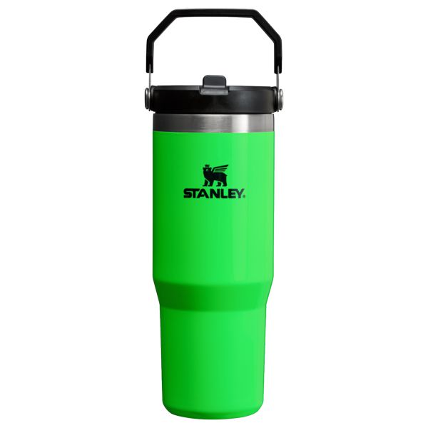 Stanley The Neon IceFlow™ Flip Straw 30 OZ Tumbler Green | USA-DSQ519834