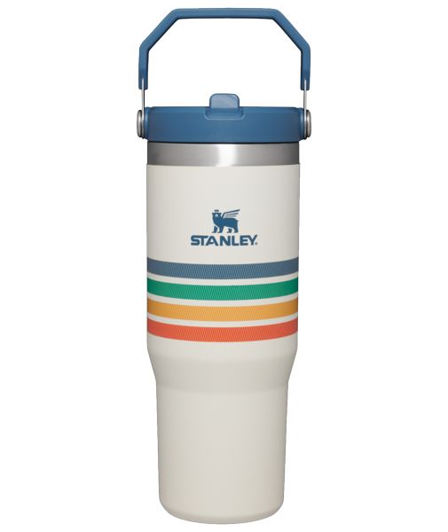 Stanley The Varsity Iceflow™ Flip Straw 30 OZ Tumbler Cream Stripes | USA-GXS936501